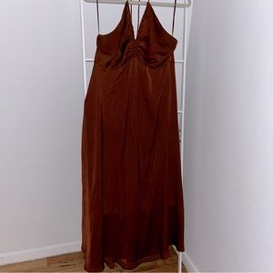 Rust colored halter maxi